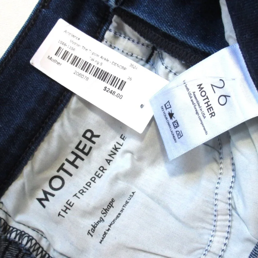 NWT MOTHER Tripper Dark Blue Women's Jeans - Taking Shape Color - High Rise - Picture 4 of 10